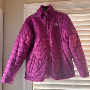 The North Face Magenta Quilted/Fuzzy Reversible Jacket